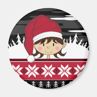 Niedlicher Weihnachtself Magnet