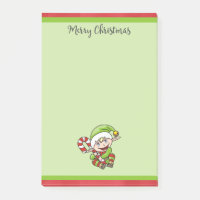 Niedlicher Weihnachtself mit Candy Cane Frohe Weih