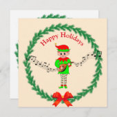 Niedlicher Weihnachtself mit Mandoline (Vorne/Hinten)