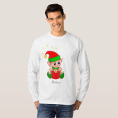 Niedlicher Weihnachtself mit Sternen T - Shirt (Vorne ganz)