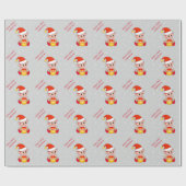 Niedlicher Weihnachtself & Schneeflocken auf Silbe Geschenkpapier (Flach)