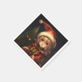 Niedlicher Weihnachtself Serviette (Ecke)