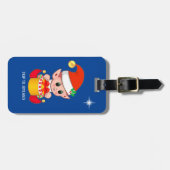 Niedlicher Weihnachtself & Stern in Royal Blue Gepäckanhänger (Vorderseite horizontal)