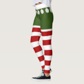 Niedlicher Weihnachtself Streifen Fun Tassel Kostü Leggings (Links)