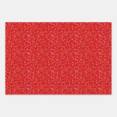 Niedlicher Weihnachtself und Glocken auf Grün und Geschenkpapier Set (Vorderseite)