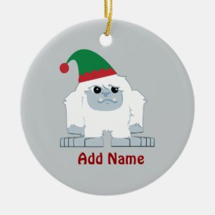 Niedlicher Weihnachtself Yeti Keramikornament