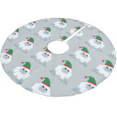 Niedlicher WeihnachtselfYeti Polyester Weihnachtsbaumdecke (Schrägansicht)
