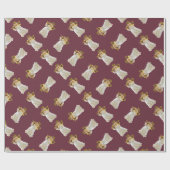 Niedlicher Weihnachtsengel, der eine Flöte spielt Geschenkpapier (Flach)