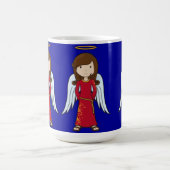 Niedlicher Weihnachtsengel mit roter Robe Kaffeetasse (Mittel)
