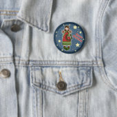 Niedlicher Weihnachtsengel mit Wreath Button (Beispiel)