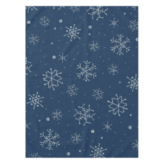 Niedlicher Weihnachtsfeiertag, blauer Schneeflocke Tischdecke