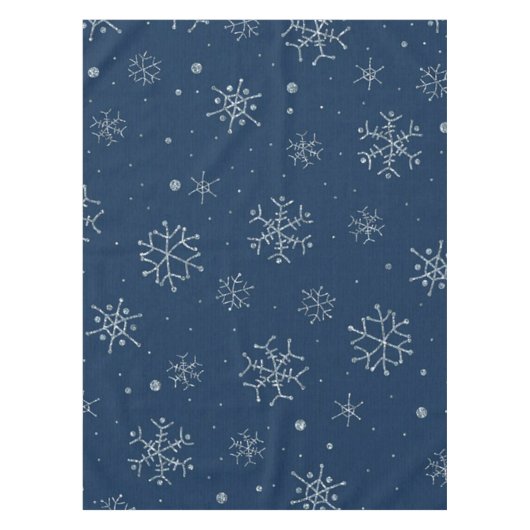 Niedlicher Weihnachtsfeiertag, blauer Schneeflocke Tischdecke (Vorderseite)