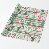 Niedlicher Weihnachtsfeiertag - Feierliches Muster Geschenkpapier (Ungerollt)