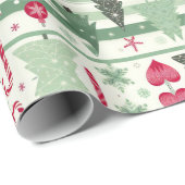 Niedlicher Weihnachtsfeiertag - Feierliches Muster Geschenkpapier (Rolleneckpunkt)