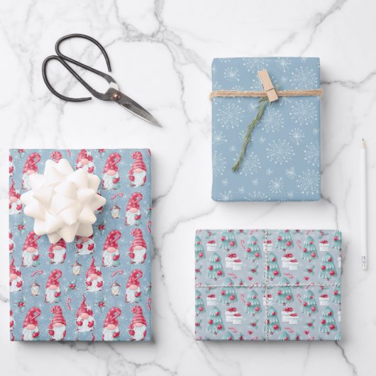 Niedlicher Weihnachtsfeiertag Geschenkpapier Set (Vorderseite)