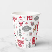 Niedlicher Weihnachtsfeiertag im Weihnachtsmann Pappbecher (Vorderseite)