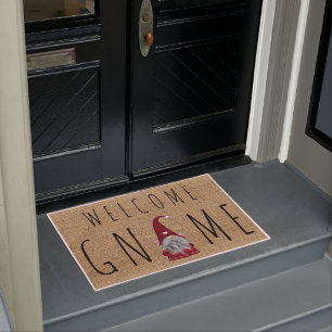 Niedlicher Weihnachtsfeiertag Karo-Willkommens-Gno Fußmatte
