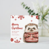 Niedlicher Weihnachtsfeiertag mit einem gemütliche Feiertagskarte (Stehend Vorderseite)