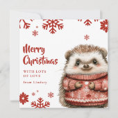 Niedlicher Weihnachtsfeiertag mit einem gemütliche Feiertagskarte (Vorderseite)