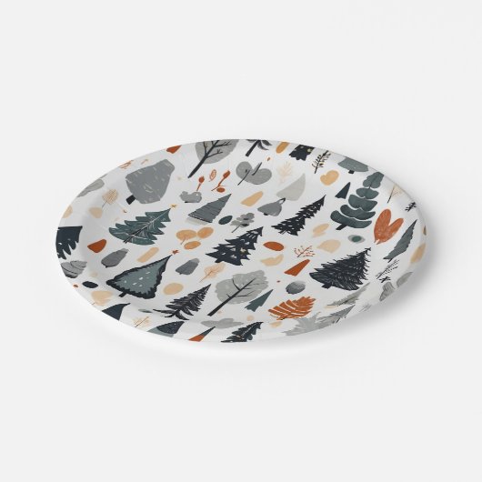 Niedlicher Weihnachtsfeiertag Pappteller (Schrägansicht)