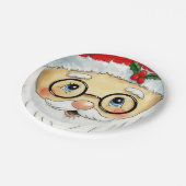 Niedlicher Weihnachtsfeiertag Wasserfarbe Weihnach Pappteller (Schrägansicht)