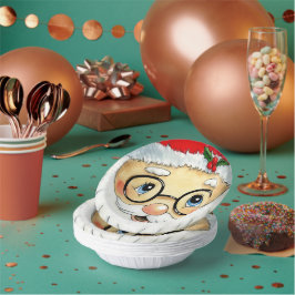Niedlicher Weihnachtsfeiertag Wasserfarbe Weihnach Pappteller