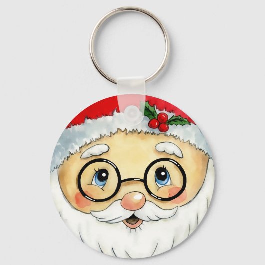 Niedlicher Weihnachtsfeiertag Wasserfarbe Weihnach Schlüsselanhänger (Vorderseite)