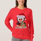 Niedlicher Weihnachtsferien-Pinguin-T - Shirt (Vorderseite)
