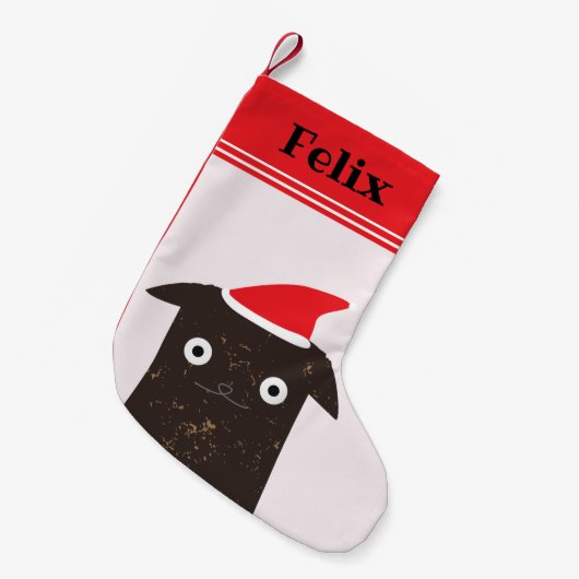 Niedlicher Weihnachtsfest - Cartoon - Personalisie Kleiner Weihnachtsstrumpf (Vorderansicht (hängend))