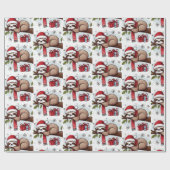 Niedlicher Weihnachtsfest mit Geschenken Geschenkpapier (Flach)