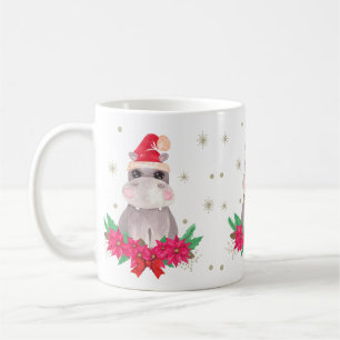 Niedlicher Weihnachtsflusspferd  Kaffeetasse