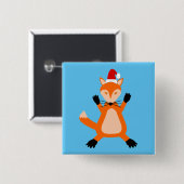 Niedlicher Weihnachtsfox Button (Vorne & Hinten)