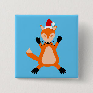 Niedlicher Weihnachtsfox Button