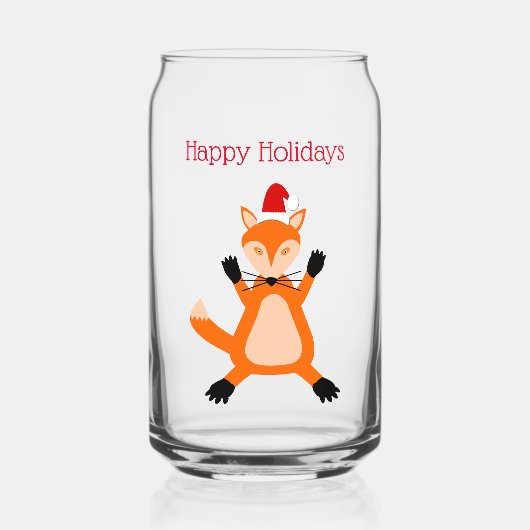 Niedlicher Weihnachtsfox Custom Dosenglas (Vorderseite)