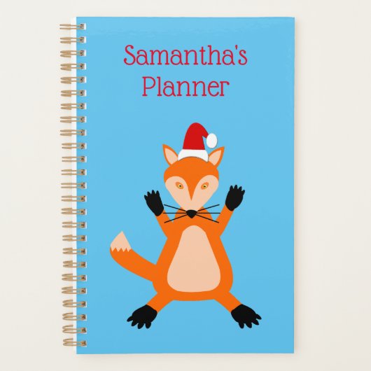 Niedlicher Weihnachtsfox Custom Planer (Vorderseite)