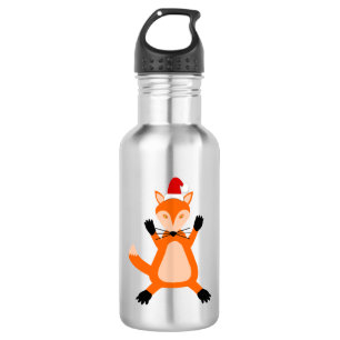 Niedlicher Weihnachtsfox Edelstahlflasche