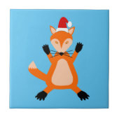 Niedlicher Weihnachtsfox Fliese (Vorderseite)