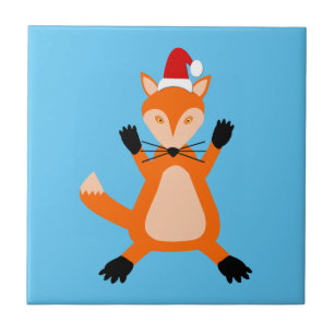 Niedlicher Weihnachtsfox Fliese