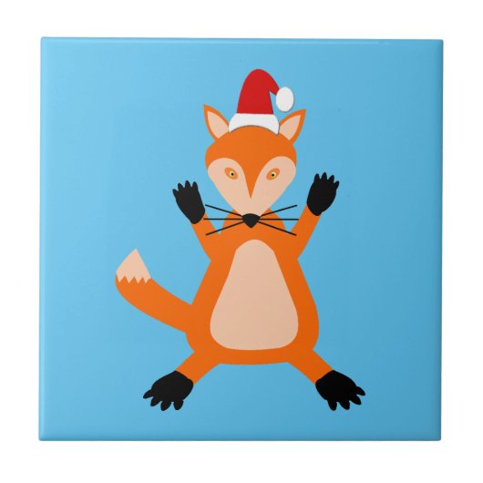 Niedlicher Weihnachtsfox Fliese (Vorderseite)
