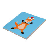 Niedlicher Weihnachtsfox Fliese (Seite)