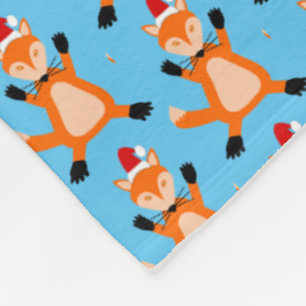 Niedlicher Weihnachtsfox Gemustert Fleecedecke