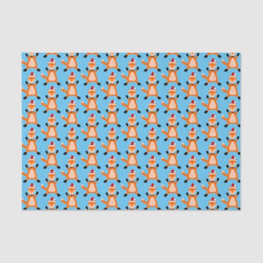 Niedlicher Weihnachtsfox Gemustert Seidenpapier (Vorderseite)