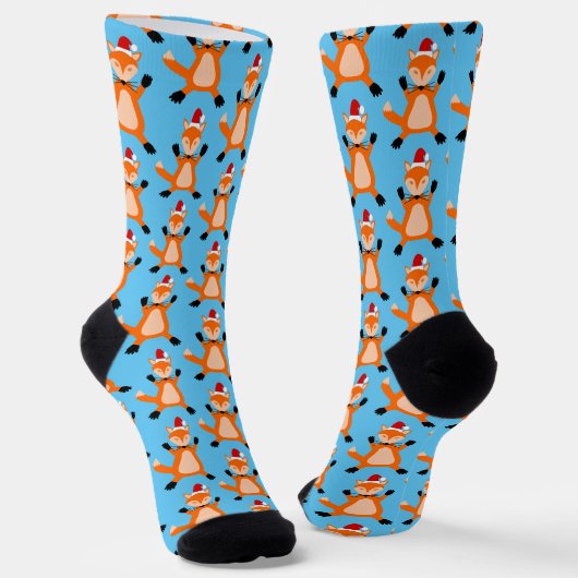 Niedlicher Weihnachtsfox Gemustert Socken (Gewinkelt)
