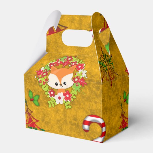 Niedlicher Weihnachtsfox Geschenkschachtel (Vorderseite)
