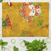 Niedlicher Weihnachtsfox Geschirrtuch (Gefaltet)