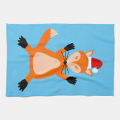 Niedlicher Weihnachtsfox Geschirrtuch (Horizontal)