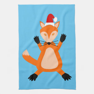 Niedlicher Weihnachtsfox Geschirrtuch