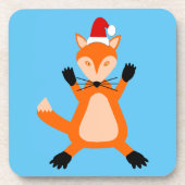 Niedlicher Weihnachtsfox Getränkeuntersetzer (Vorderseite)