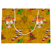 Niedlicher Weihnachtsfox Große Geschenktüte (Vorderseite)