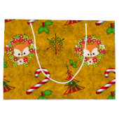 Niedlicher Weihnachtsfox Große Geschenktüte (Rückseite)